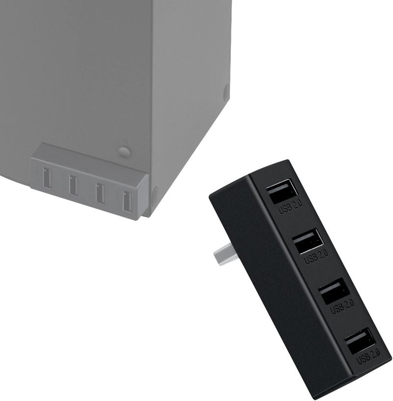 Mcbazel محور USB 2.0 4 منافذ لجهاز Xbox Series X/S، موزع USB عالي السرعة محمول، ملحقات توسيع متوافقة مع جهاز Xbox Series X/S - أسود - Image 1
